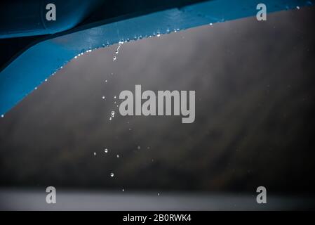 water drop on a cargo ship Stock Photo