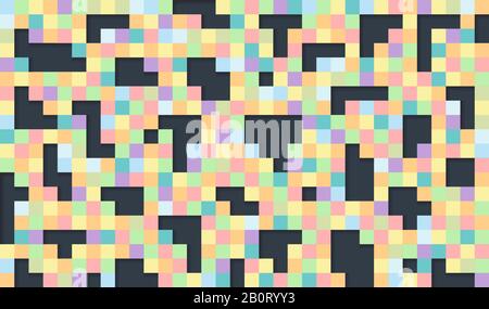 Beautiful tiles background. Colorful pixel background for card or poster - vector illustration. Stock Vector