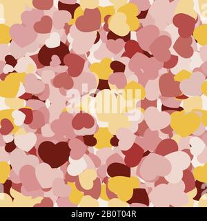 Seamless pattern with abstract hearts on a light pink background. Vector image Stock Vector
