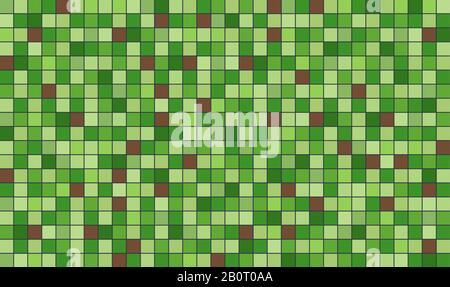 Abstract green and brown pixel art style vector background. Stock Vector