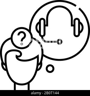 Audio task line icon, concept sign, outline vector illustration, linear symbol. Stock Vector