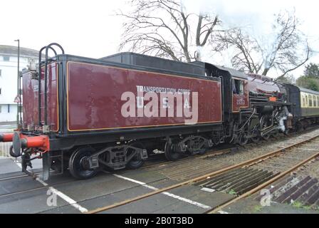 Steam locomotive 2253 Omaha operating as part of Dartmouth Steam Railway, at Paignton, Devon, England, UK. Stock Photo