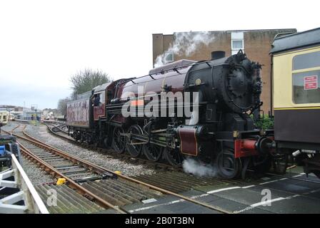 Steam locomotive 2253 Omaha operating as part of Dartmouth Steam Railway, at Paignton, Devon, England, UK. Stock Photo