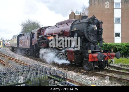 Steam locomotive 2253 Omaha operating as part of Dartmouth Steam Railway, at Paignton, Devon, England, UK. Stock Photo