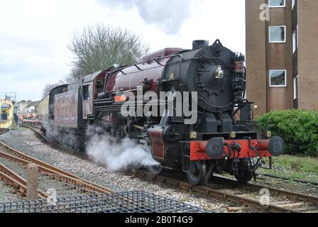 Steam locomotive 2253 Omaha operating as part of Dartmouth Steam Railway, at Paignton, Devon, England, UK. Stock Photo