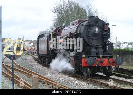 Steam locomotive 2253 Omaha operating as part of Dartmouth Steam Railway, at Paignton, Devon, England, UK. Stock Photo