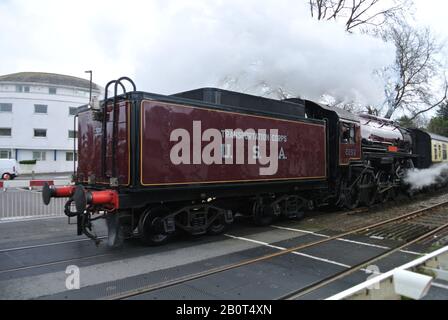 Steam locomotive 2253 Omaha operating as part of Dartmouth Steam Railway, at Paignton, Devon, England, UK. Stock Photo