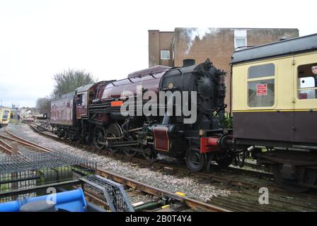 Steam locomotive 2253 Omaha operating as part of Dartmouth Steam Railway, at Paignton, Devon, England, UK. Stock Photo