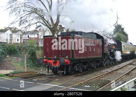 Steam locomotive 2253 Omaha operating as part of Dartmouth Steam Railway, at Paignton, Devon, England, UK. Stock Photo