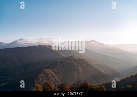 Charming views over the years. Beautiful view of the mountain landscape. Beautiful mountains and sky Stock Photo