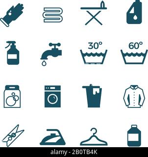 Housework and laundry vector icon. Laundry machine and washing, illustration of equipment washing Stock Vector