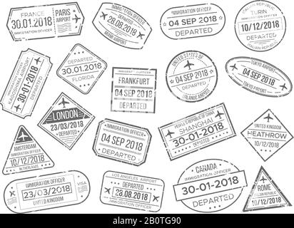 Immigration Visa Stamp Of Amsterdam Isolated Netherlands Passport ...