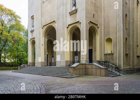 St. Barbara Church (rebuilt 1957) in St. Barbara parish, Emilii Plater Street, Warsaw, Poland Stock Photo