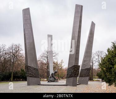 A Monument To The Fallen Sappers Of The Demining Of Warsaw Is Seen In 