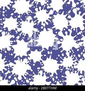 Milk blots with splashes drops seamless pattern. Abstract background grunge texture illustration vector Stock Vector
