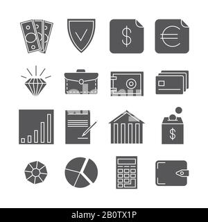 Money payments finance vector icons isolated on white. Payment finance illustration Stock Vector