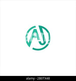 Initial letter aj or ja logo design template Stock Vector