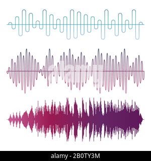 Colorful sound waves vector isolated on white background. Illustration graphic sound wave Stock Vector