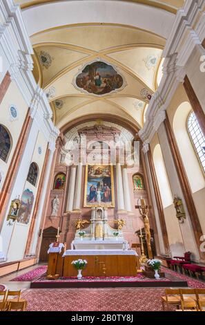 Interior of Franciscan Church of St Joseph in Presov, Slovakia Stock Photo