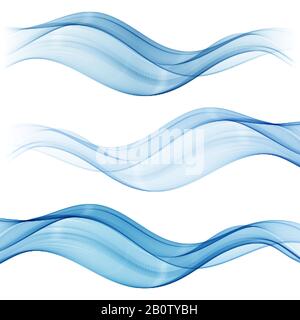 Abstract blue wave Set wave abstract background Stock Vector