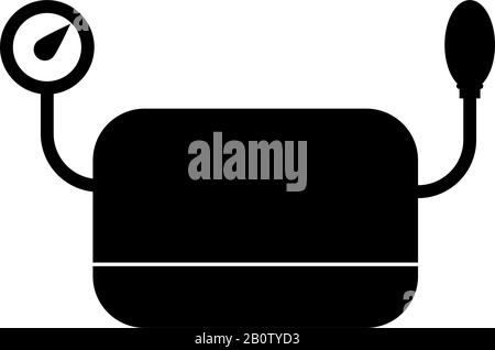 Blood pressure measuring device Tonometer apparatus Sphygmometer Aneroid Spygmos icon black color vector illustration flat style simple image Stock Vector