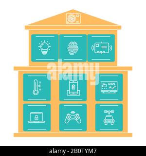 Thin line icons smart home concept isolated on white background. Technology smar home, vector illustration Stock Vector