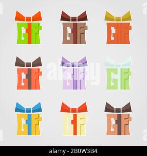 Gift icon collection isolated Stock Vector