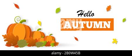 Hello autumn banner Stock Vector