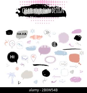 Speech bubble,stickers,arrows sign, Stock Vector