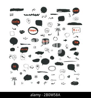 Vector speech bubble,stickers,arrows icon set Stock Vector