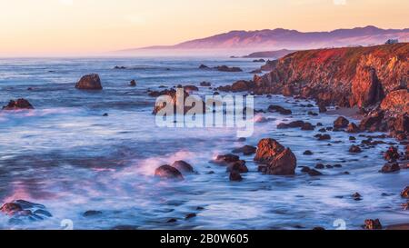 Sunset on the Pacific Coast California Stock Photo