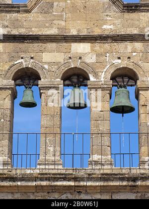 Bell tower of church St. Nikolaos der Mole, Solomos-place, Zakynthos-town, Zakynthos island, Greece Stock Photo