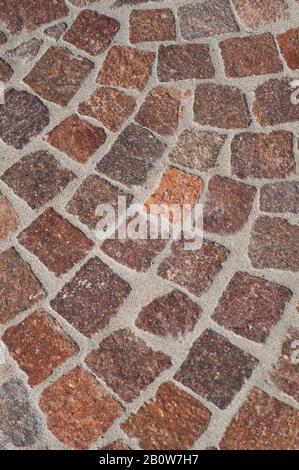 Paved  With Porphyry Cubes Stock Photo