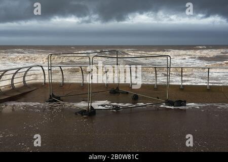 A section of safety fencing protecting the public from danger Stock Photo