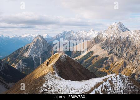 Panoramic view of Canadian Rockies, Alberta, Canada Stock Photo