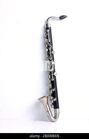 bass clarinet isolated on white background. Image contains copy space Stock Photo