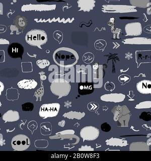 Vector seamless pattern with african animals Stock Vector
