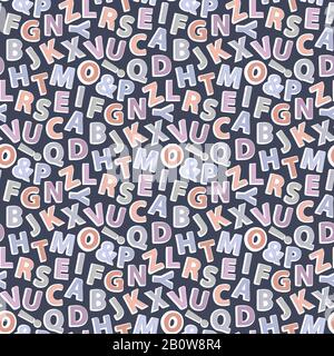 Vector seamless pattern wih alphabet Stock Vector