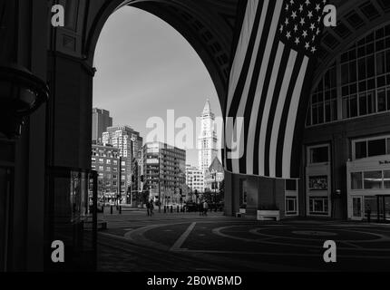 Rowes Wharf Boston waterfront Stock Photo