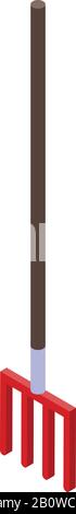 Farm fork icon, isometric style Stock Vector