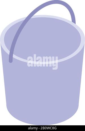 Metal bucket icon, isometric style Stock Vector