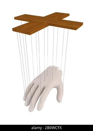 Thread Controlled Puppet Manipulate Marionette Puppet. Hand Controlled Person Silhouette Stock ...
