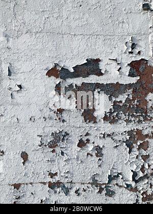 White Peeling Paint Wall Texture Stock Photo