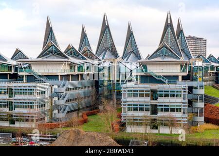 Modern Architecture Building, Palace of Justice in Antwerp (Belgium) Stock Photo