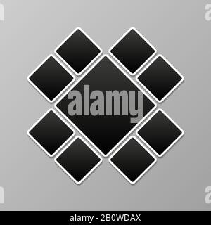 Photo collage. Picture frames template. Abstract image montage mockup. Photos vector background Stock Vector