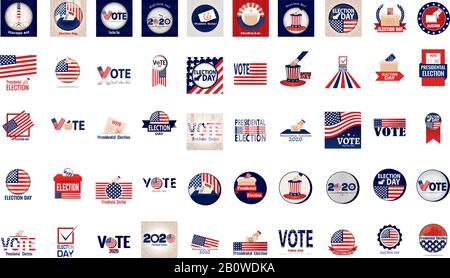 Set of election day illustrations Stock Vector