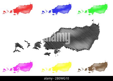 Diego Martin region (Regional corporations and municipalities, Republic of Trinidad and Tobago) map vector illustration, scribble sketch Diego Martin Stock Vector