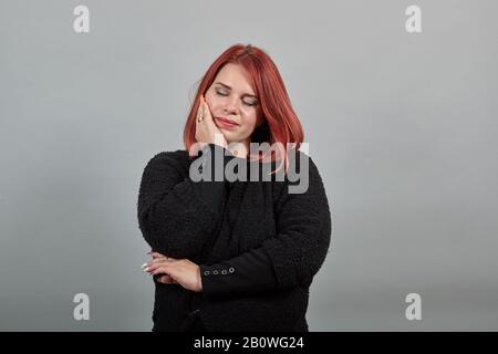 Fat woman in black underwear touch hanging belly. Flaunt figure  imperfections, cellulite body. Plus size people Stock Photo - Alamy