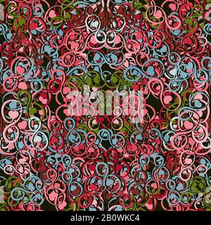 Seamless multi-colored pattern for March 8 from the number eight and hearts. Vector image Stock Vector