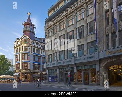 Specks Hof shop passage with the Riquet coffee house, Leipzig, Saxony, Germany, Europe Stock Photo